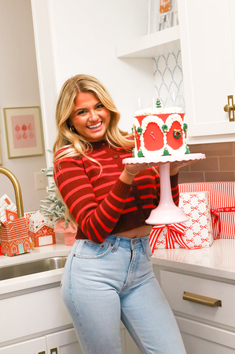 CANDY RED SWEATER CARDIGAN