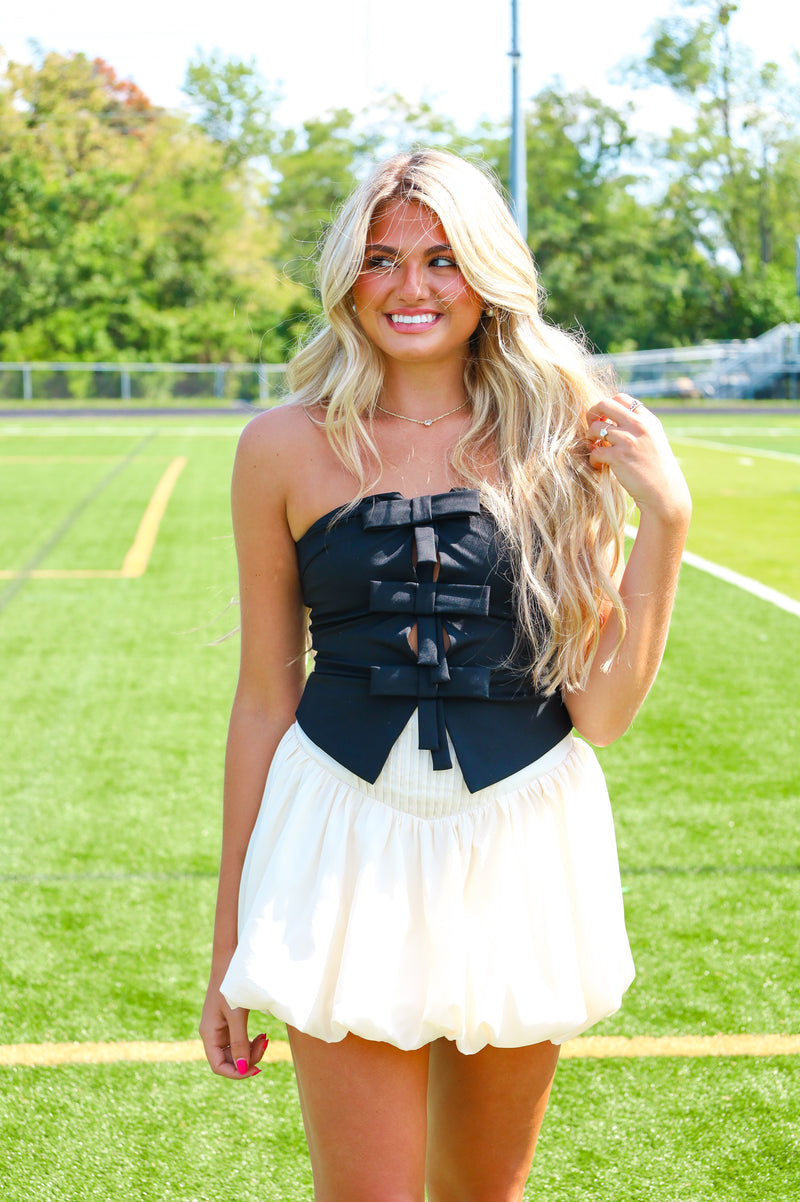 BLACK BOW TUBE TOP