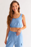 ELASTIC WAIST TANK IN SKY BLUE