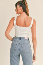 MERROW HEM TANK IN WHITE