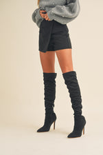 WRAP FRONT SKORT IN BLACK