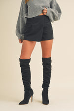 WRAP FRONT SKORT IN BLACK