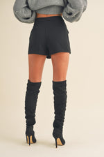 WRAP FRONT SKORT IN BLACK