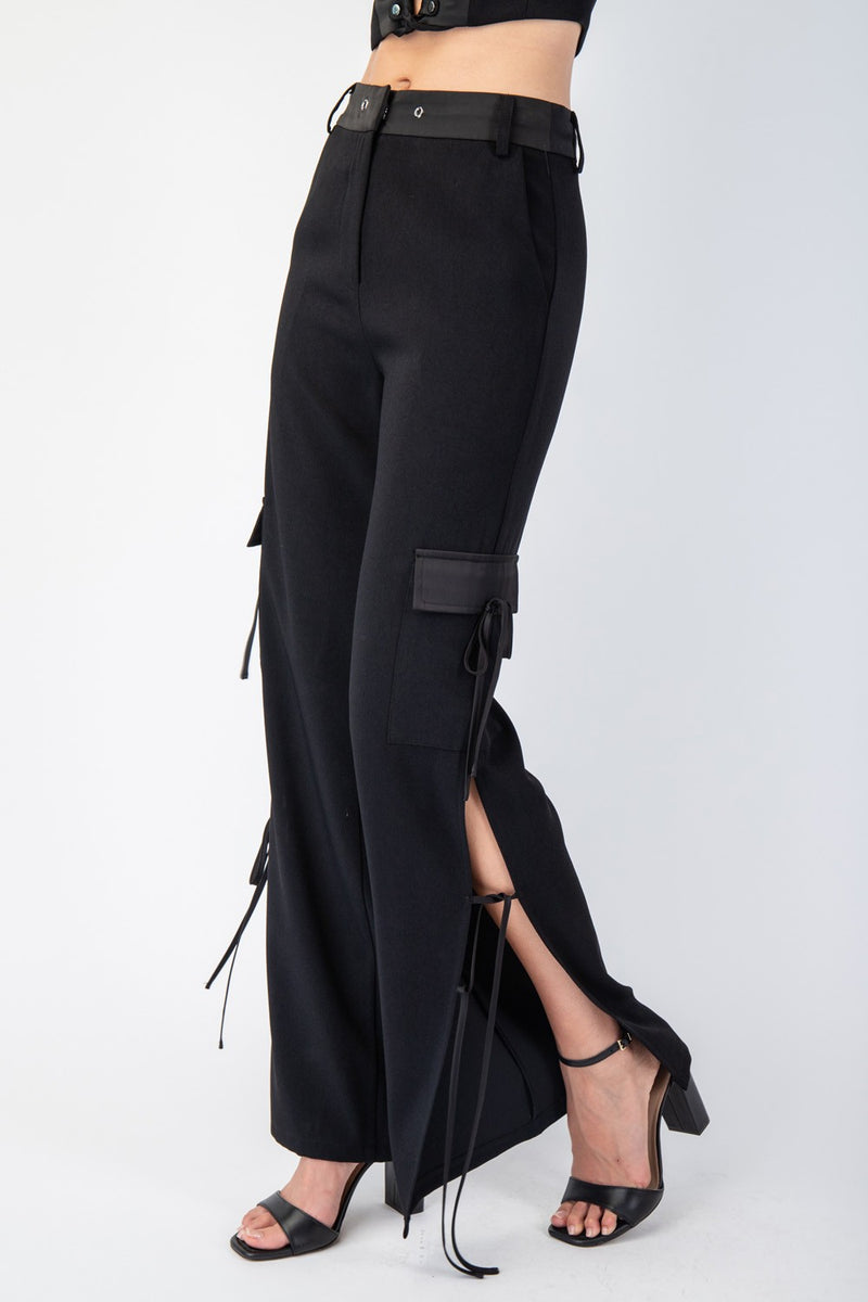 SIDE SLIT TIE PANTS