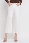 CROP WIDE LEG WHITE DENIM JEANS