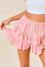 LAYERED RUFFLE DETAIL SHORT