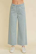 POLKA DOT WIDE LEG JEANS