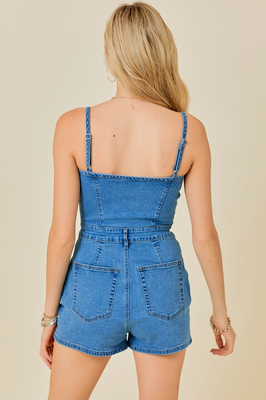 CAMI DENIM ROMPER