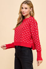 HEART CROPPED SWEATER