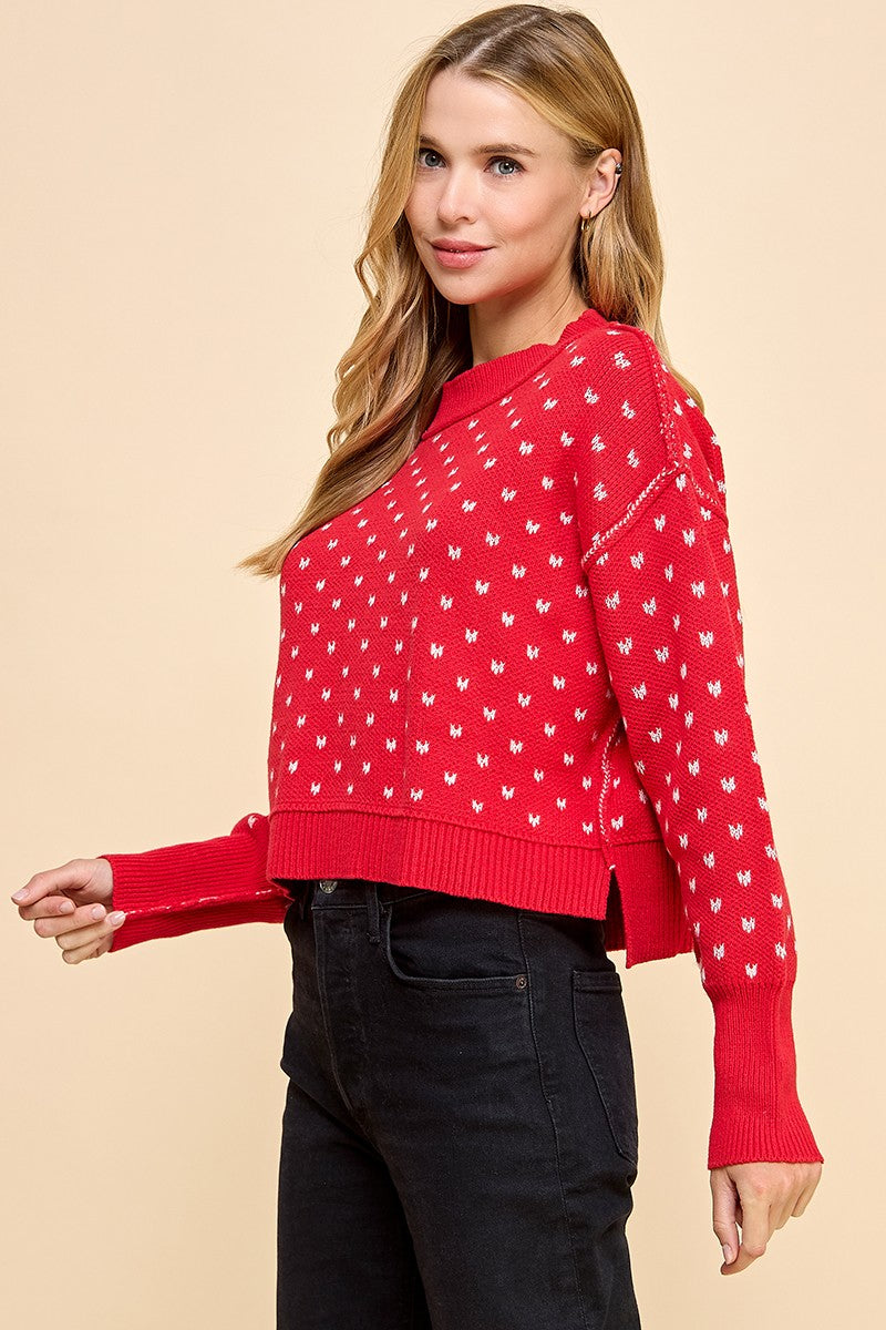 HEART CROPPED SWEATER