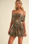 OFF THE SHOULDER MINI CHEETAH DRESS