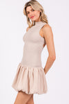 TAN OPEN BACK BUBBLE DRESS