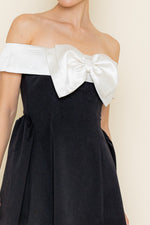 OFF THE SHOULDER BOW DRESS