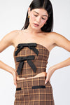 RIBBON PLAID TUBE TOP