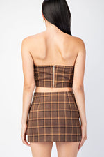 RIBBON PLAID TUBE TOP