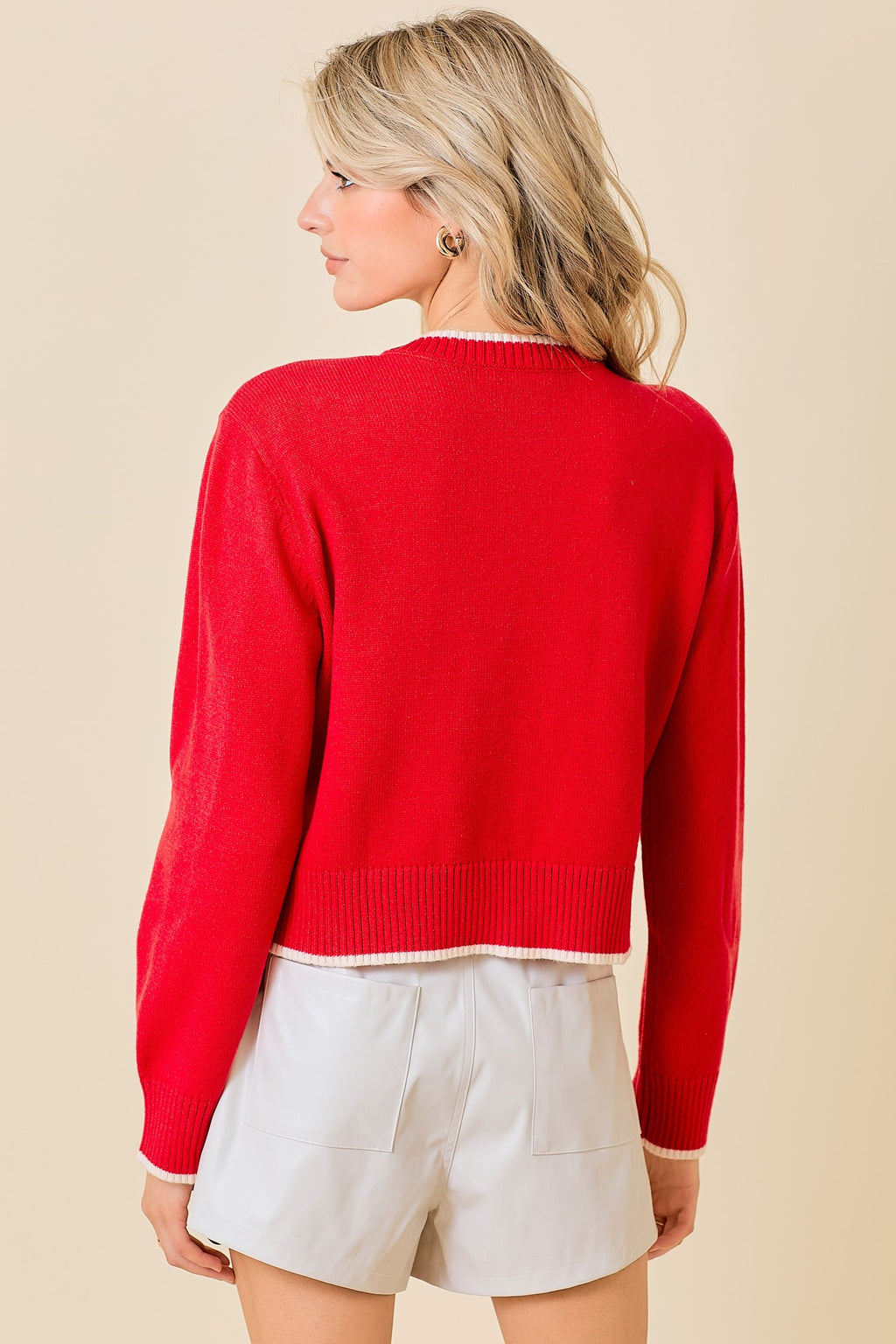 LONG SLEEVE SWEATER WITH RIBBON DETAIL