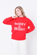 MERRY & BRIGHT LETTERED SWEATER