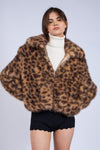 FAUX FUR LEOPARD COAT