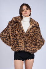 FAUX FUR LEOPARD COAT