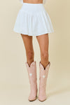 WHITE MINI POPLIN SKORT