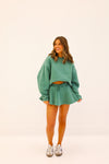 FLARE SWEAT SET IN GREEN