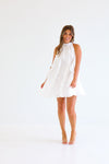 WHITE RUFFLE SWING DRESS