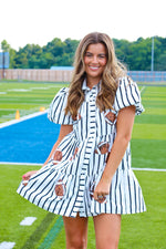 BLACK AND WHITE STRIPED FOOTBALL DRESS