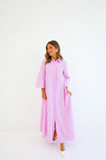 ORCHID STRIPPED MAXI SHIRT DRESS