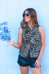 CHEETAH FRONT TIE VEST