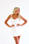 BOW DETAILED DRESS IN WHITE