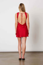 MERRY RED OPEN BACK DRESS