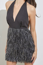 OPEN BACK FUR DRESS