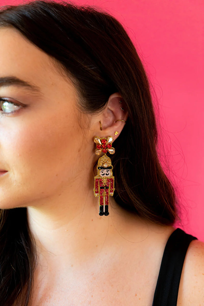 NUTCRACKER EARRINGS IN RED