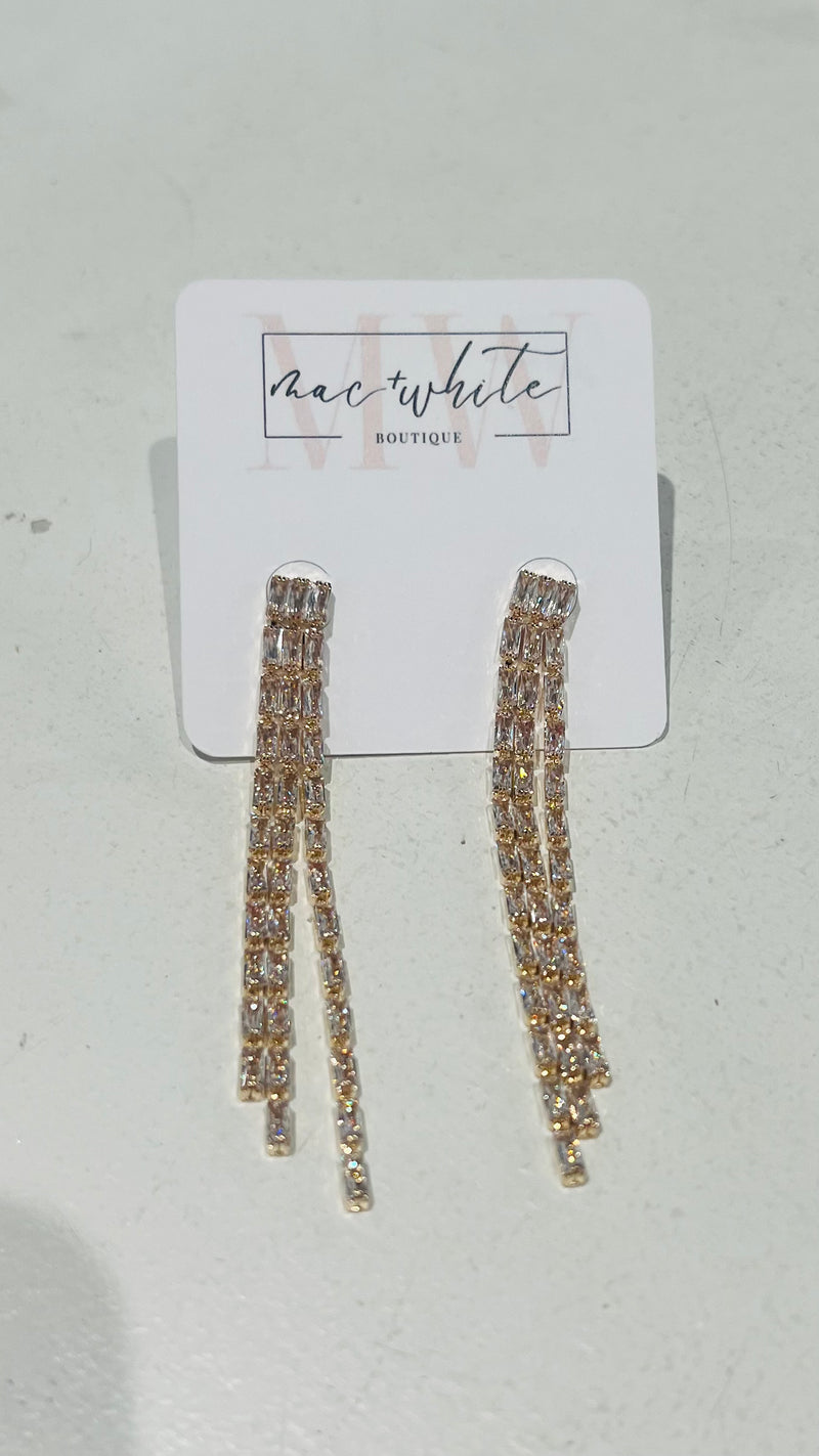 RHINESTONE DROP EARRINGS