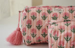 BLUSH MARIGOLD QUILTED TRAVEL COSMETIC BAG