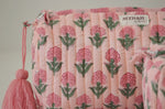 BLUSH MARIGOLD QUILTED TRAVEL COSMETIC BAG