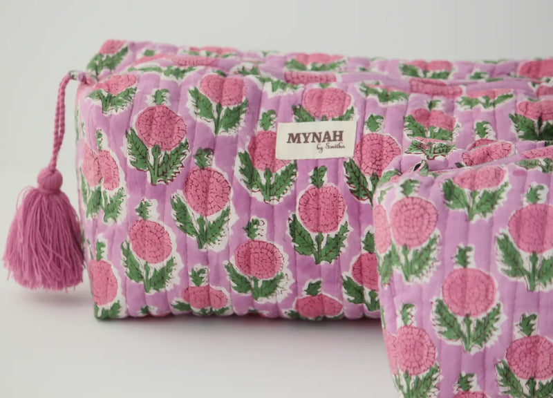 BERRY SMOOTHIE QUILTED TRAVEL COSMETIC BAG