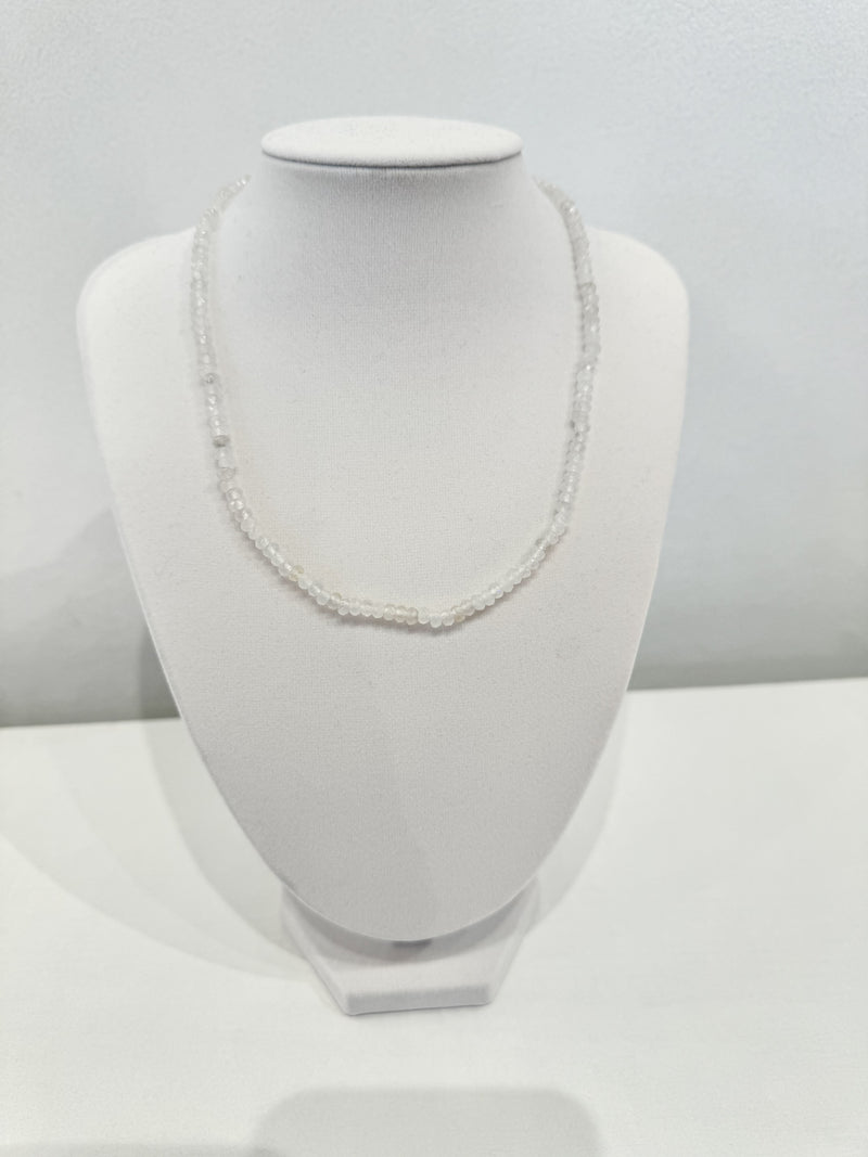 DAINTY WHITE GEMSTONE NECKLACE