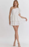 SCALLOP RUFFLE WHITE ROMPER