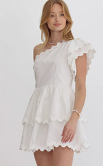 SCALLOP RUFFLE WHITE ROMPER