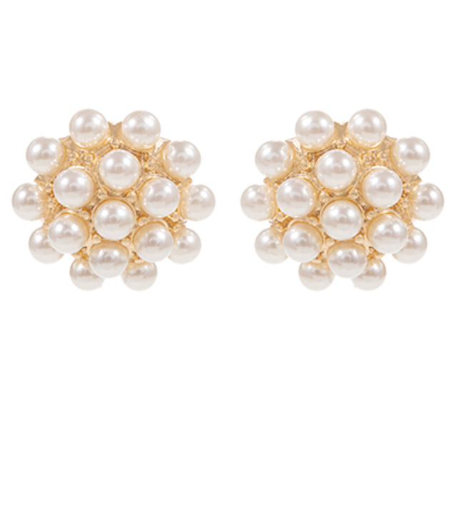 DOME SHAPED PEARL STUDS