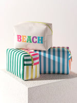 STRIPED ZIPPER POUCH