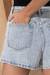 CRYSTAL GARMENT DENIM SHORTS