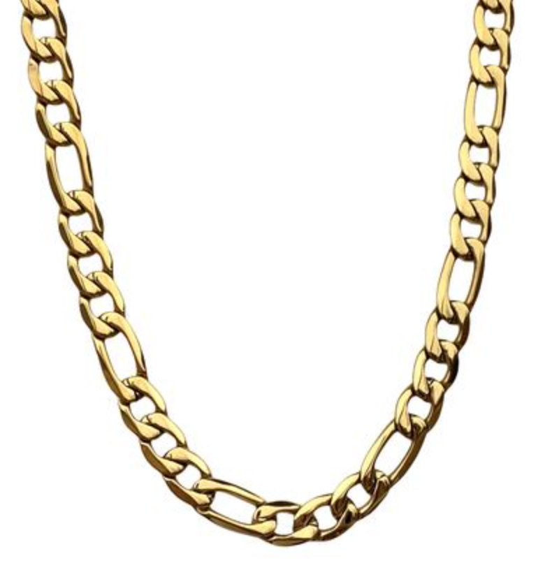 FIGARO GOLD STATEMENT LINK CHAIN NECKLACE