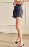 SIDE TIE PLEATED SHORTS