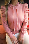 PUFF SLEEVE SWEATSHIRT IN MAUVE